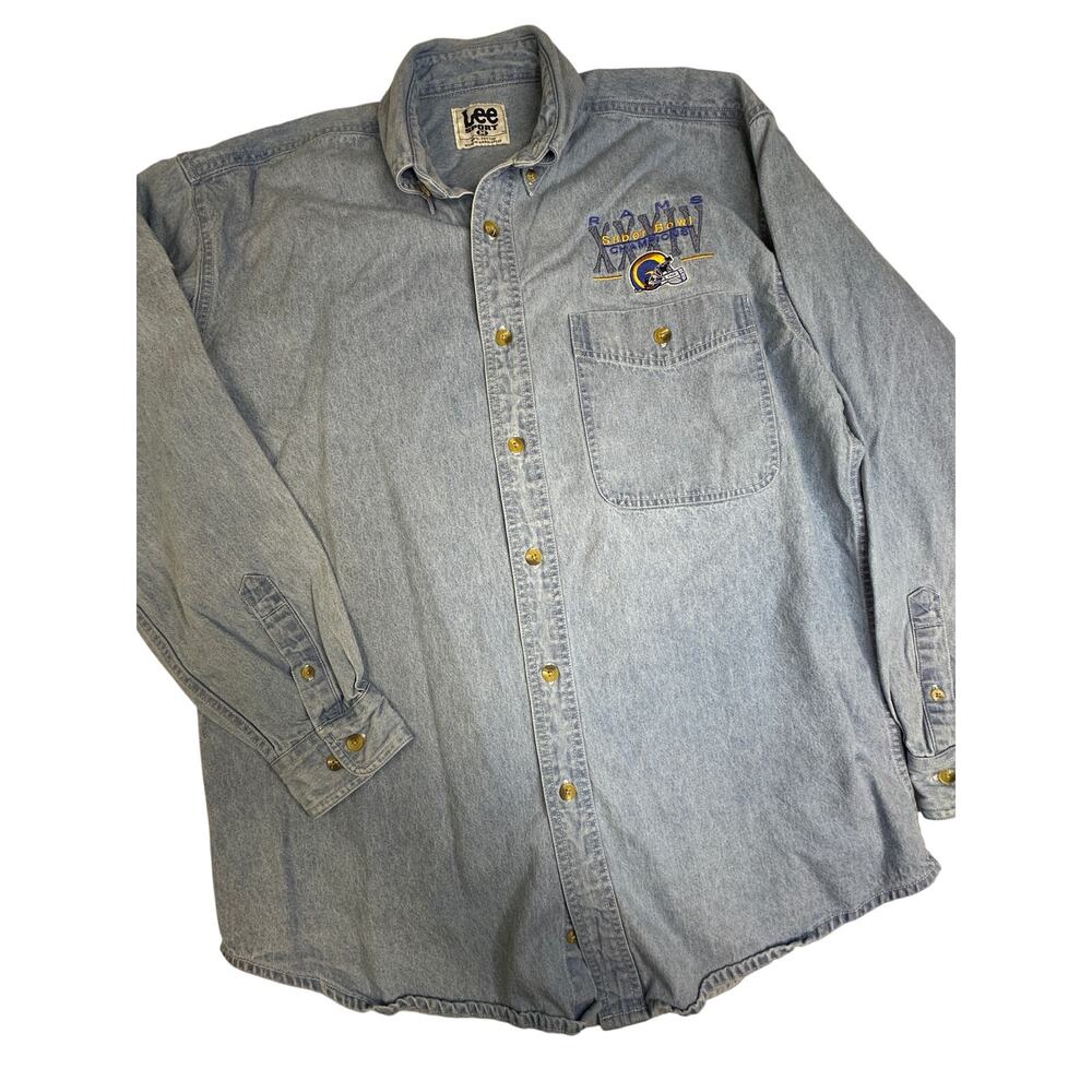 Lee Sport St Louis Vintage Rams Super Bowl XXXIV Denim Shirt